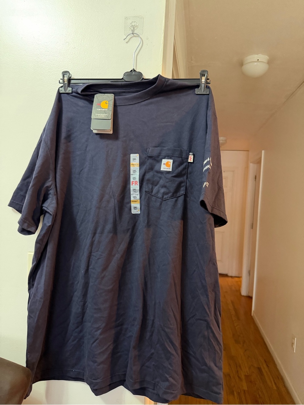 Carhartt Men’s Navy Blue Short-Sleeve Pocket Tee